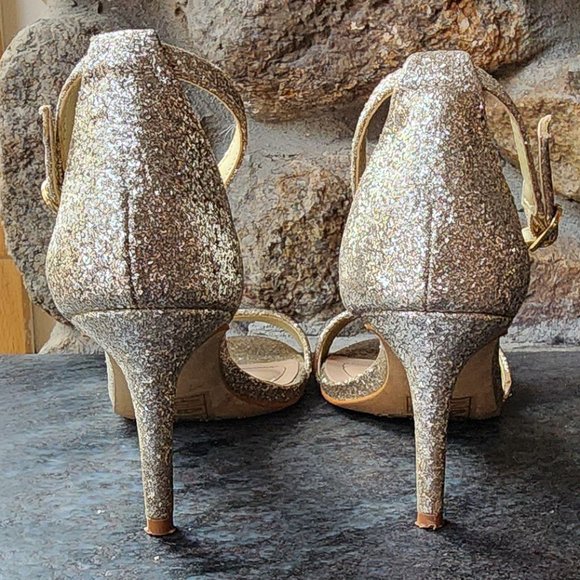Kelley & Katie Kirstie Heels Gold/Silver Sparkle Size 6.5M - Picture 13 of 16